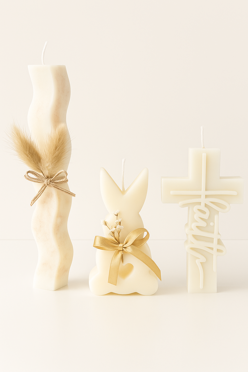 Σετ χειροποίητων κεριών “Faith” για Πάσχα & Βάπτιση