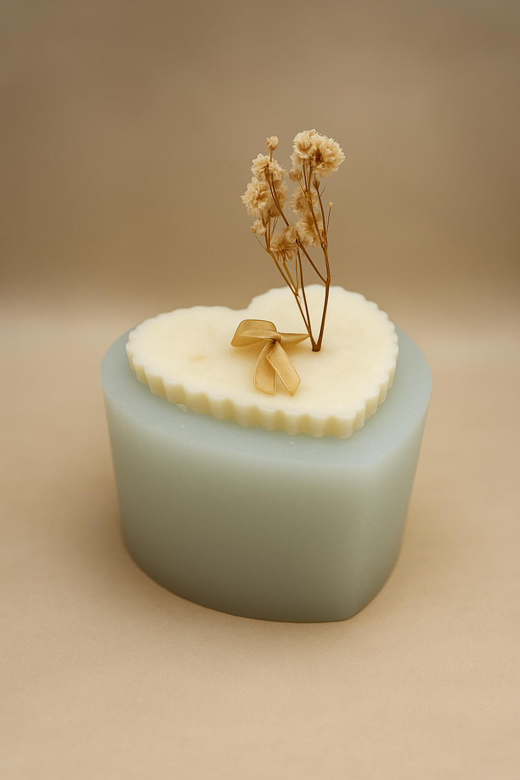 Χειροποίητο Κερί Καρδιάς – Πολυτελής Παστέλ Σχεδιασμός